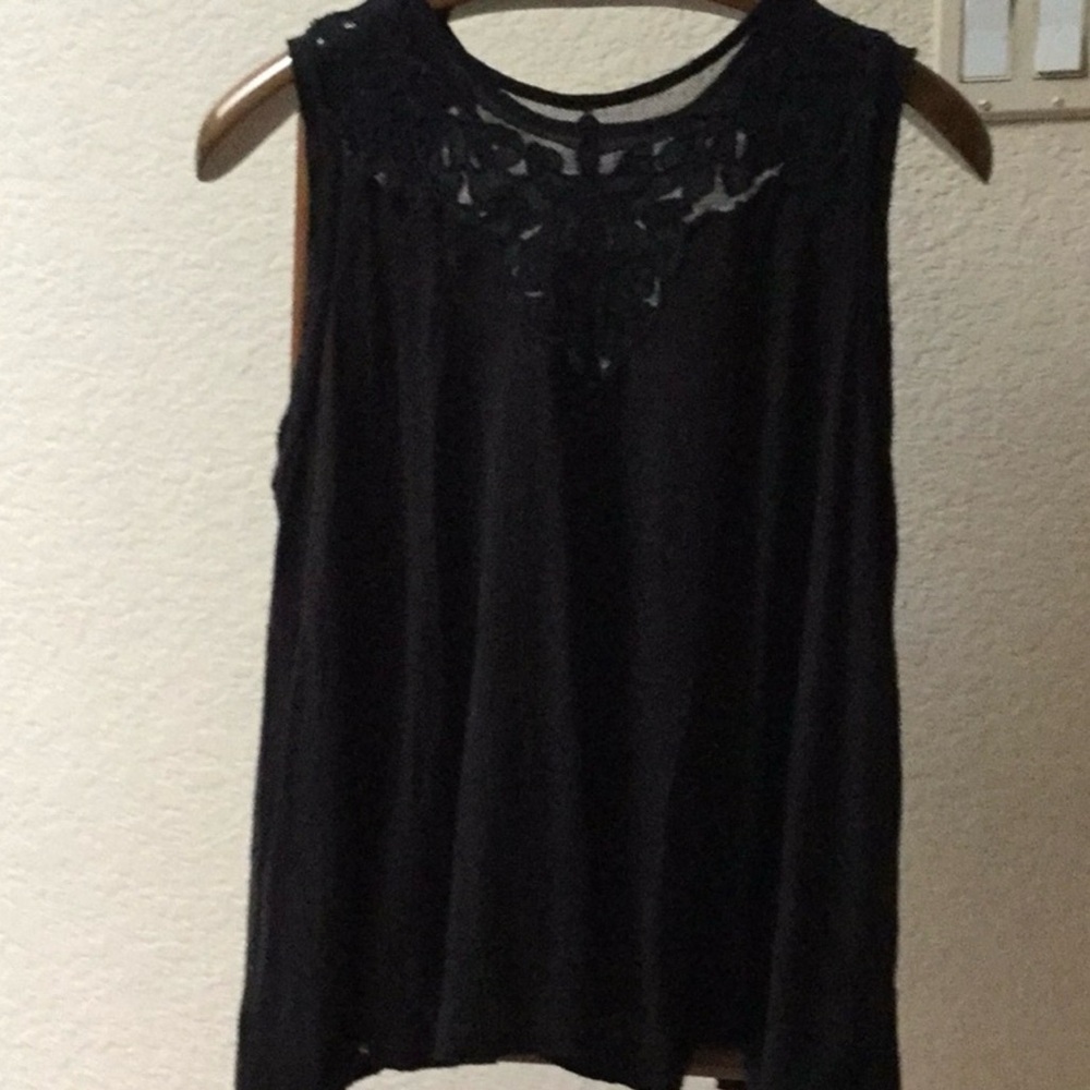 Free People Black Sleeveless Lace Yoke Camisole - Picture 5 of 6